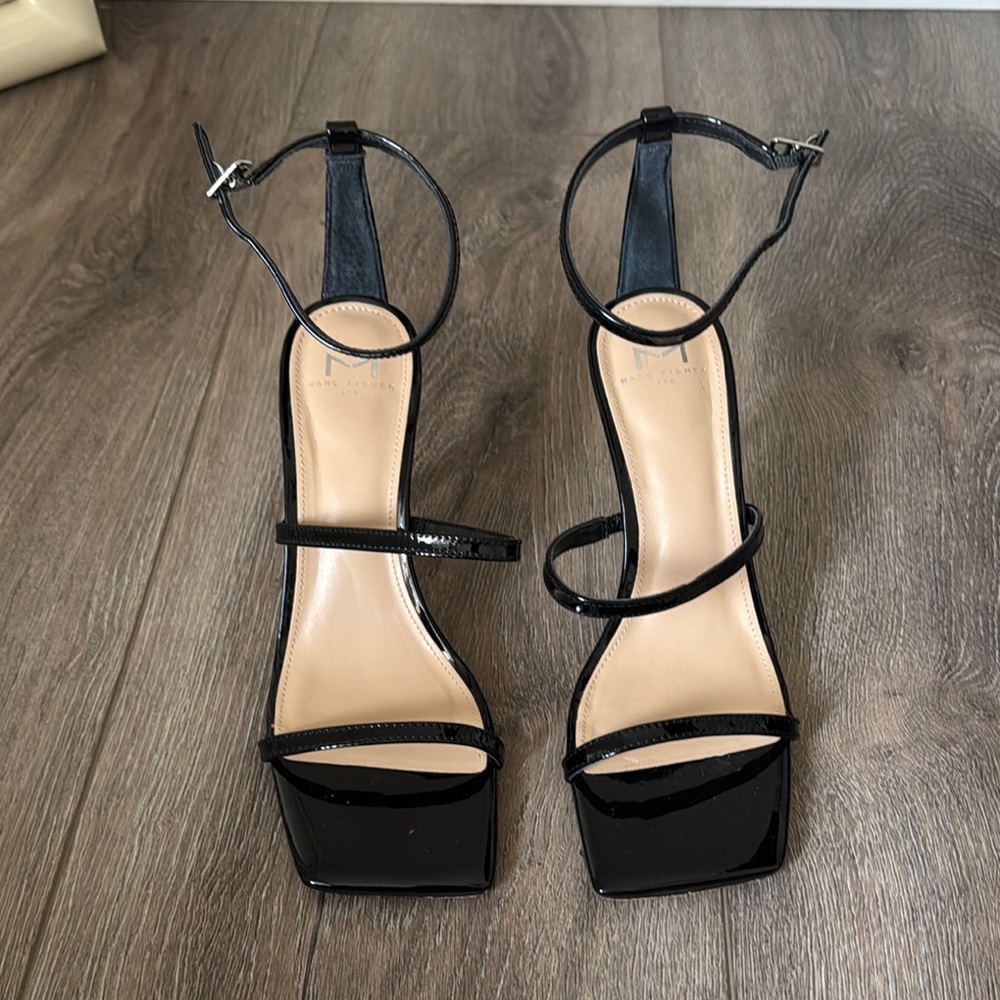 Marc Fisher Square Toe Black Heels